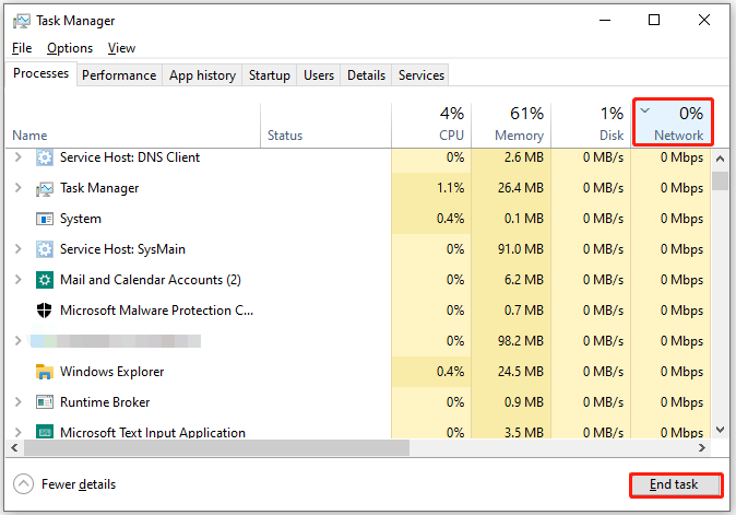 afslutte en opgave i Task Manager