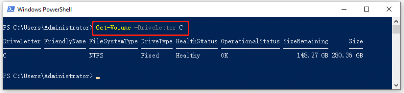   vis en specificeret drevinformation i PowerShell