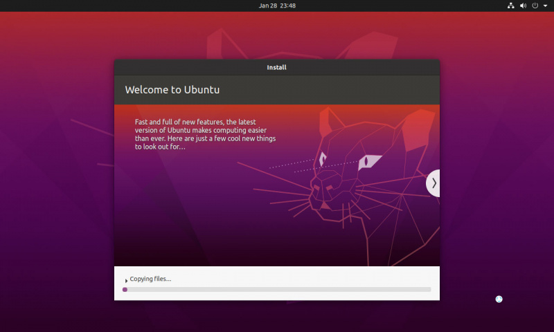   de Ubuntu VM wordt automatisch geïnstalleerd