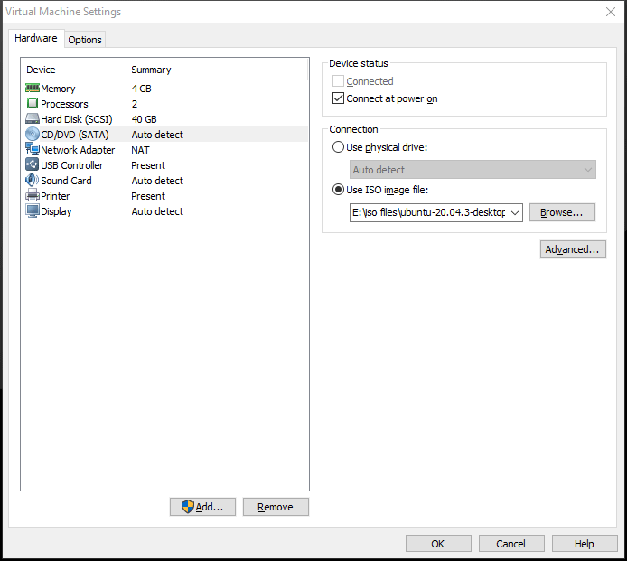   selecteer het Ubuntu ISO-bestand