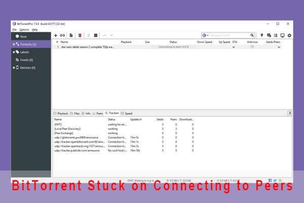 bittorrent blijft hangen bij het verbinden met peers thumbnail
