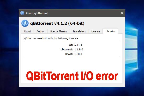 qbittorrent i o foutminiatuur