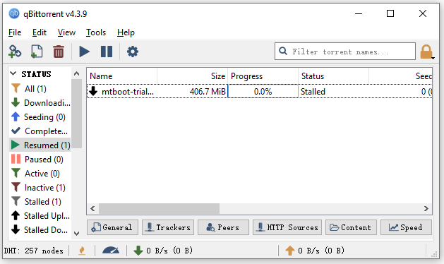 qBittorrent vastgelopen