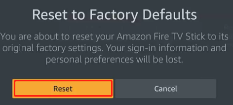nulstil Fire Stick TV