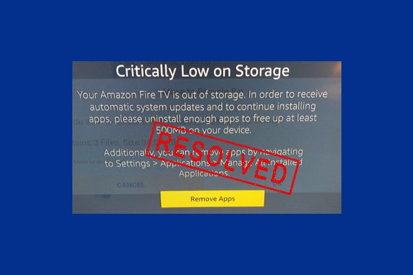 Fire TV lavt lagerplads