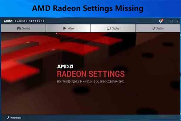 amd radeon-instellingen ontbrekende miniatuur