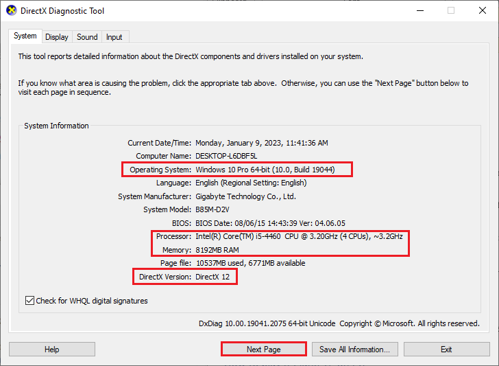 se DirectX-versionen