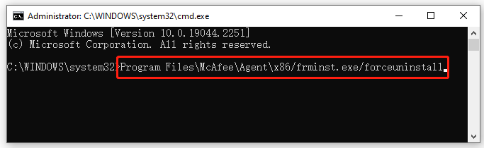   afinstallere et program ved hjælp af CMD
