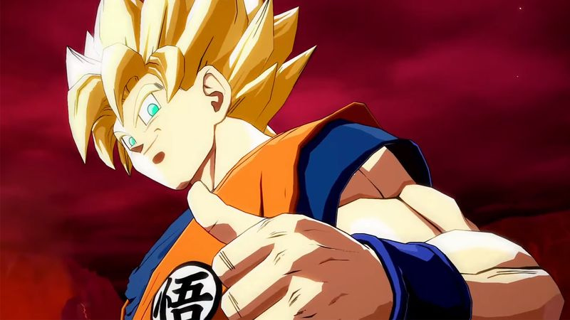 Goku dà il pollice in su in Dragon Ball FighterZ.