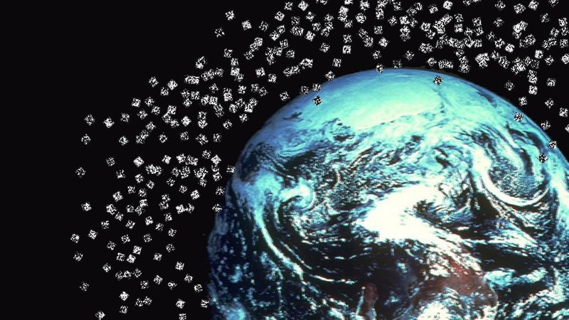 Illustration de la terre entourée de petits objets