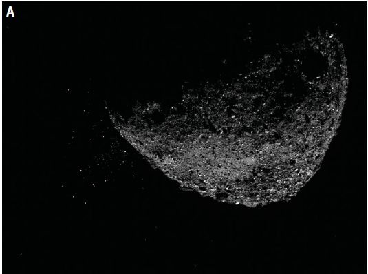Bennu éjection de particules