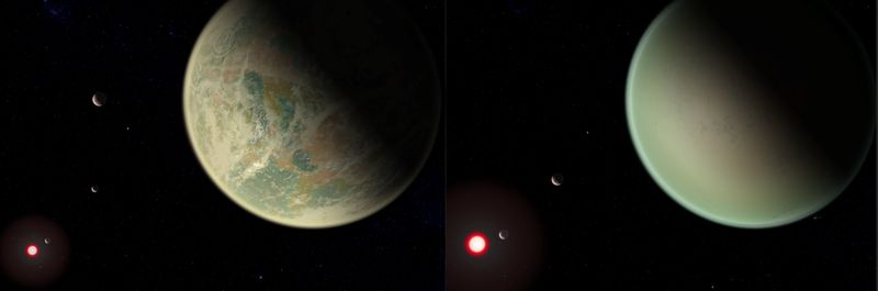 Wasserführender Exoplanet mit Sauerstoff.