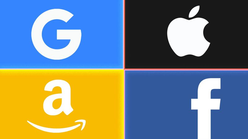 Logos Google, Facebook, Amazon, Apple