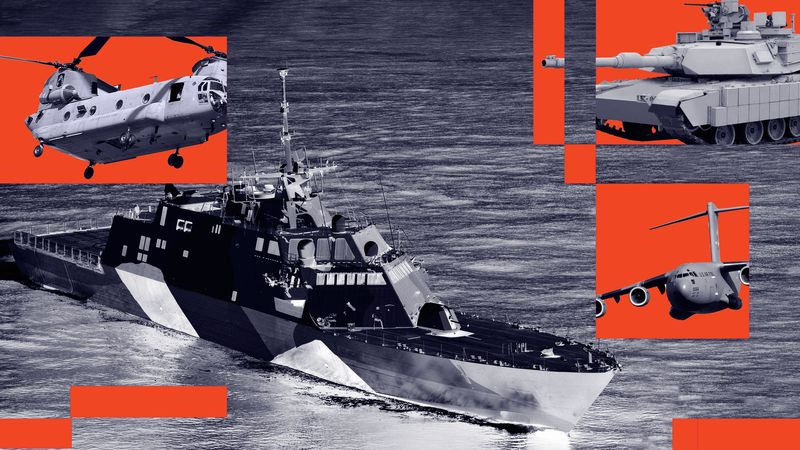 Collage de véhicules militaires