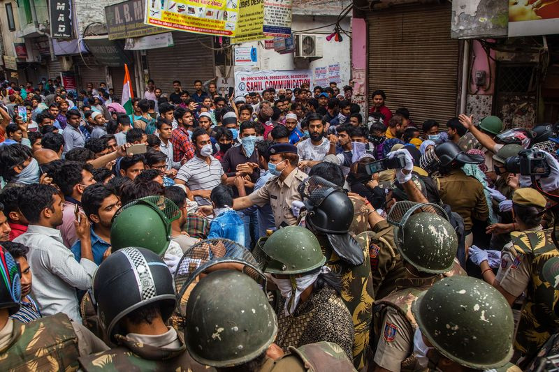 manifestants à delhi