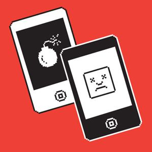smartphony s chybovými zprávami