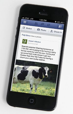 page facebook sur appareil mobile