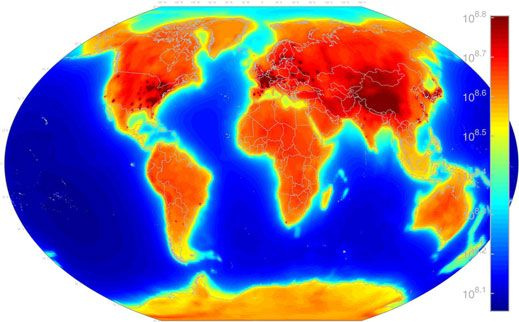 Heatmap des Globus