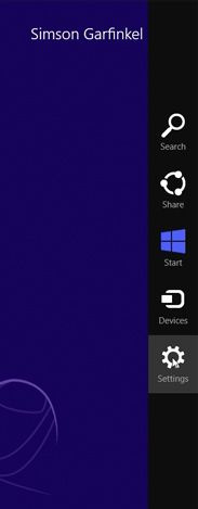 Interface des charmes de Windows 8