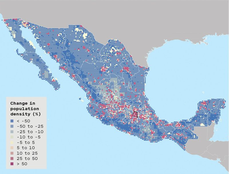 Carte choroplèthe du Mexique montrant l
