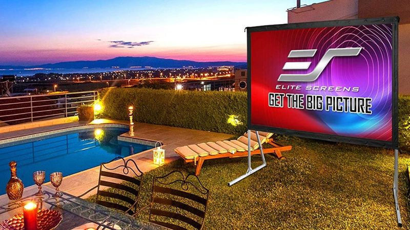 Beste utendørs projektorlerret: Elite Screens Yard Master 2